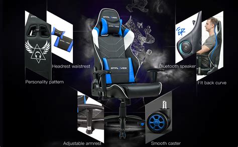 GTPLAYER Gaming Chair with Speakers Bluetooth Music【Patented】 Audio Racing Office Chair Heavy ...
