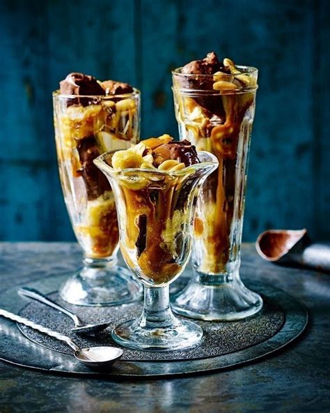 Banana, peanut and caramel chocolate ice cream sundae recipe ...