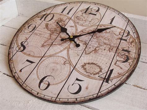 Small Vintage World Map Wall Clock - Chicy Rachael