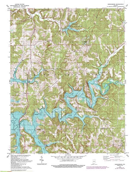 Greenbrier topographic map 1:24,000 scale, Indiana