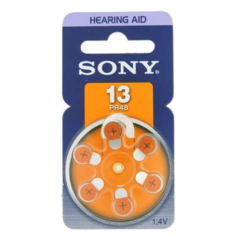 Sony Zinc-Air 13(PR48) Extra Advanced Hearing Aid Batteries 1.4V Dial Pack, 6 pcs - Walmart.com ...