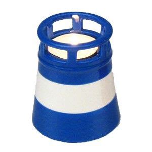 Striped Lighthouse Tealight Candle Holders - Red or Blue | Nautical Party Decorations Taper ...