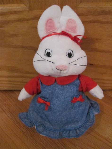 Max & Ruby Plush Bunny Rabbit Ruby Wearing Denim Dress Red Shirt ...