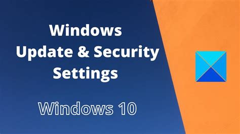 Windows Update and Security settings in Windows 10 - YouTube