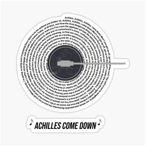 "Achilles Come Down Lyric Song of Achilles" Sticker by AHStore96 | Redbubble