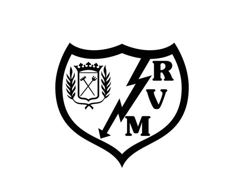 Rayo Vallecano Club Symbol Logo Black La Liga Spain Football Abstract ...