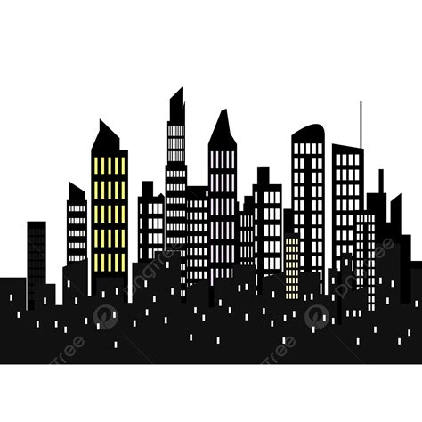 Silhouettes Cityscape Silhouette PNG Images, Free Png Night Cityscape ...