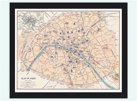 Old Map of Paris France 1800 Vintage Map Wall Map Print - VINTAGE MAPS ...