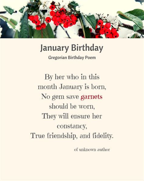 January Birthstone Poem printable| Lululily Blog