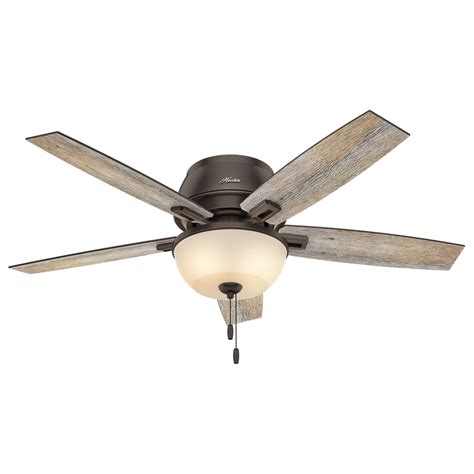 Shop Hunter Donegan 52-in Onyx Bengal Bronze Indoor Flush Mount Ceiling ...