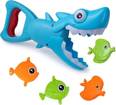 Bath Toys Fun Baby Bathtub Toy Shark Bath Toy for Toddlers Boys & Girls Shark Grabber with 4 Toy ...