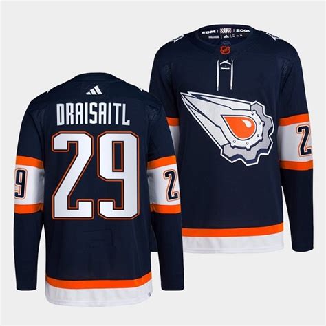 Men's Edmonton Oilers #29 Leon Draisaitl Navy Reverse Retro 2.0 Stitched Hockey Jersey