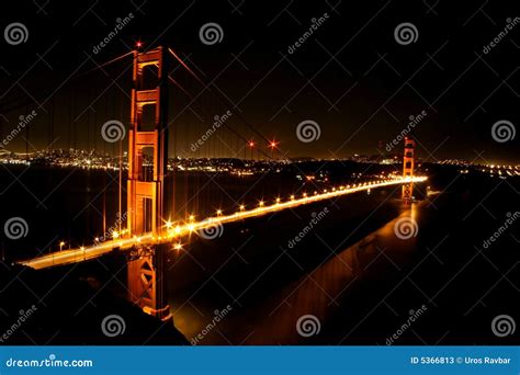 Golden Gate Bridge in Lights Stock Image - Image of bridge, attraction ...