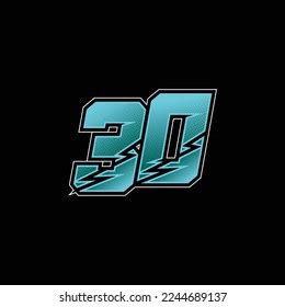 Number Vector Sports Racing Number 30 Stock Vector (Royalty Free) 2244689137 | Shutterstock