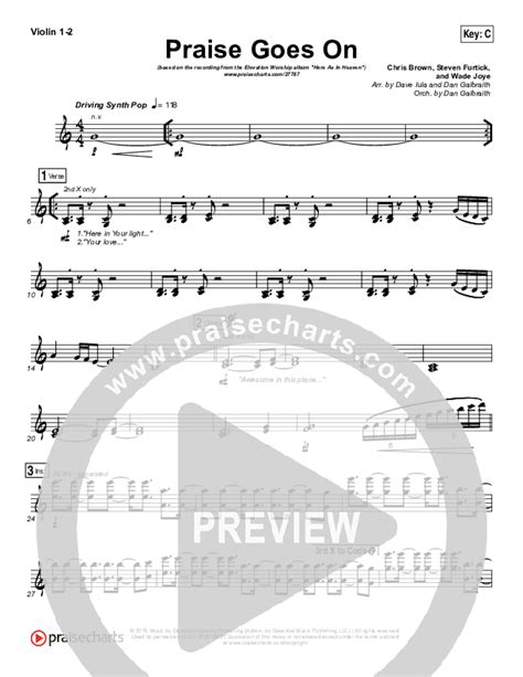 Praise Goes On Violin Sheet Music PDF (Elevation Worship) - PraiseCharts