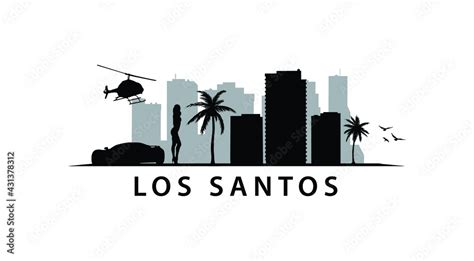 Los Santos City Skyline USA America Landscape Stock Vector | Adobe Stock