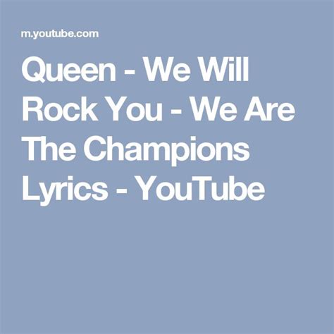 Queen - We Will Rock You - We Are The Champions Lyrics - YouTube | Guitar lessons, Champions ...