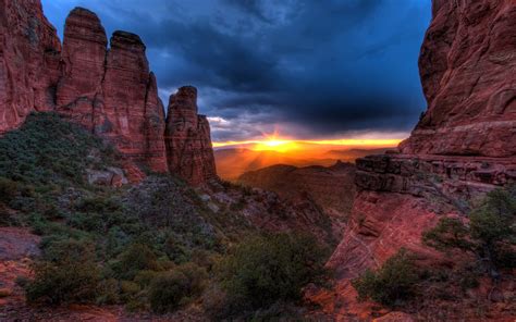 Sedona Arizona United States Sunset From Cathedral Butte Hd Wallpaper Download For Mobile And ...