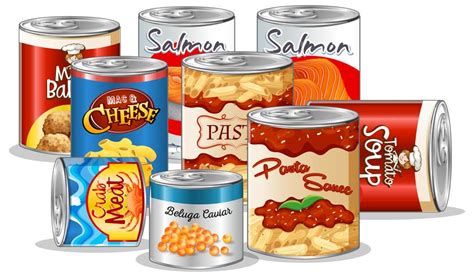 Set of canned food 475036 Vector Art at Vecteezy