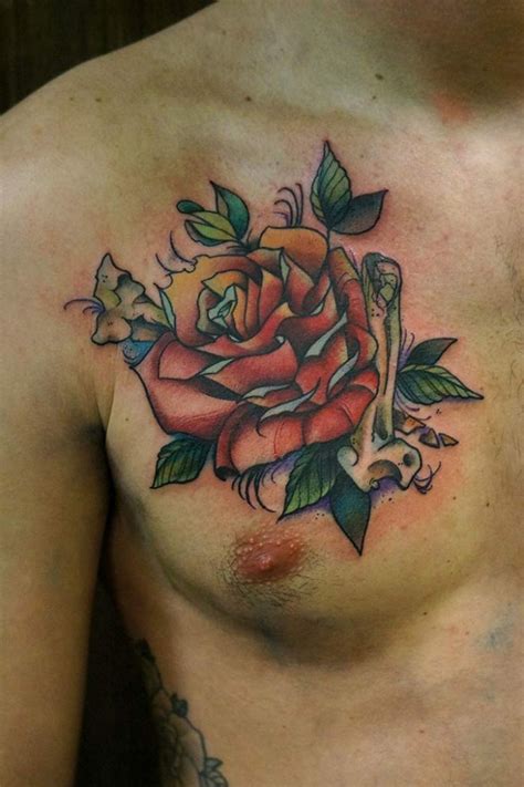 Rose Chest Tattoo Designs, Ideas and Meaning - Tattoos For You