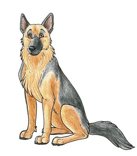 German shepard 😊 | German shepherd art, Cartoon drawings, Dog drawing