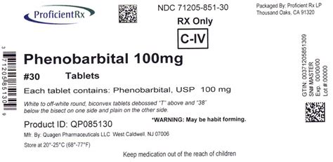 PHENOBARBITAL TABLETS, USP C-IV Rx Only WARNING: MAY BE HABIT-FORMING