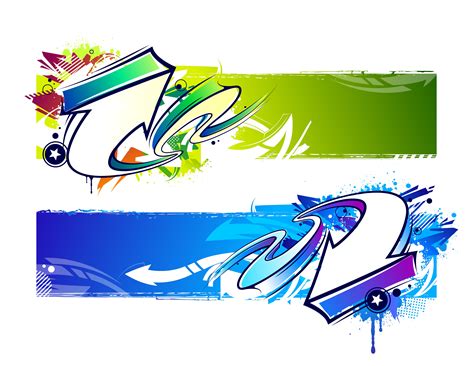 Two abstract graffiti banners 284329 Vector Art at Vecteezy