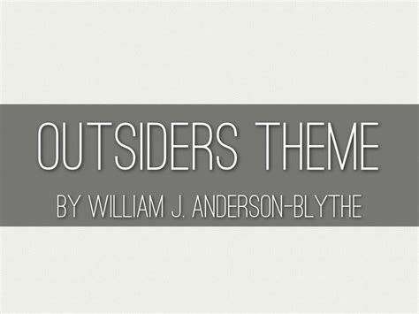 The Outsiders Theme by William Anderson-Blythe