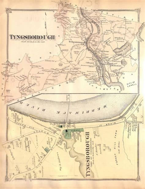 Dunstable & Tyngsborough, Middlesex County, Massachusetts, MA, 1875