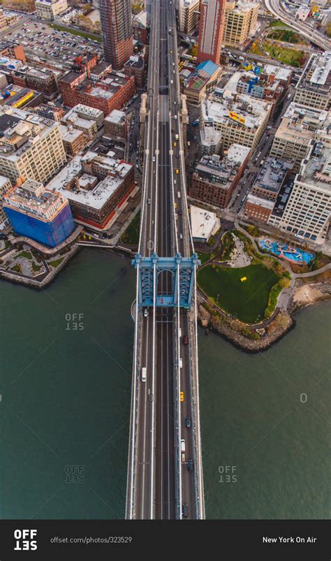 Aerial view of Brooklyn Bridge Park and the Manhattan Bridge, Brooklyn ...