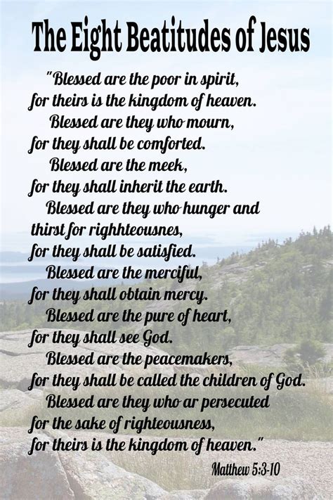 The Beatitudes | Beatitudes of jesus, Beatitudes, Prayer scriptures