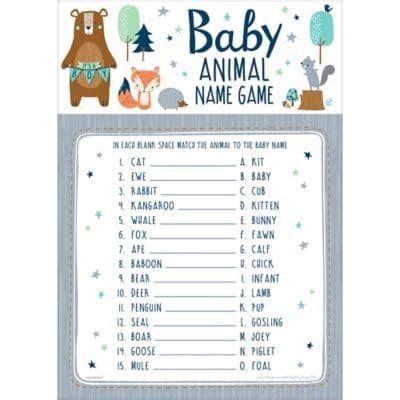 Baby Shower 'We Can Bear-ly Wait' Baby Animal Name Game (1ct) - The ...