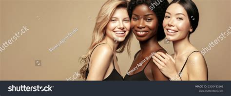 Multi-ethnic Group Women Different Types Skin Stock Photo 2220432661 ...