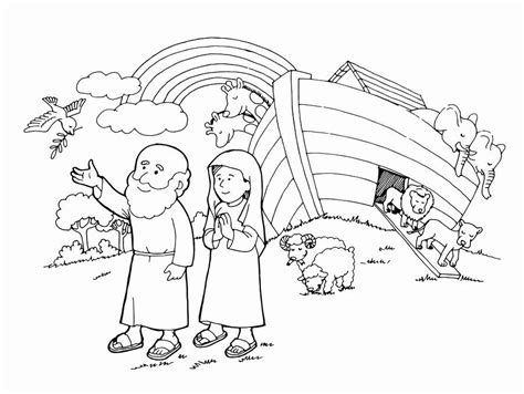 Noah The Ark And Rainbow Coloring Coloring Pages