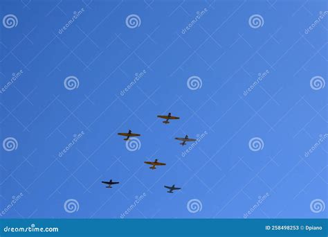 Planes Flying in a Formation in the Skies Over an Airshow Stock Image - Image of planes ...