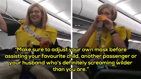 Flight Attendant's Funny Safety Instructions Go Viral