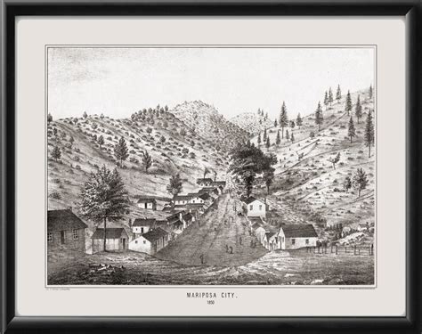 Mariposa CA 1850 Restored Map | Vintage City Maps