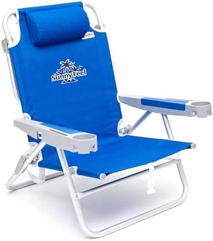 SunnyFeel Oversized Folding Beach Chair - 5 Position Recline to Lay ...