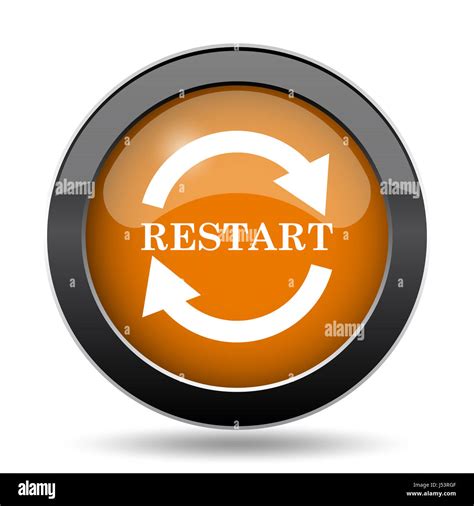 Restart icon. Restart website button on white background Stock Photo ...