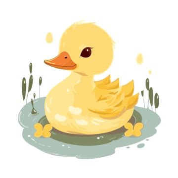 Cute Duckling Clipart Cute Duck In The Water Isolated Illustration ...