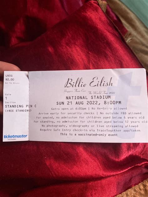 BILLIE EILISH CONCERT TICKET, Tickets & Vouchers, Event Tickets on ...