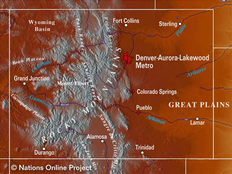 Map of the State of Colorado, USA - Nations Online Project