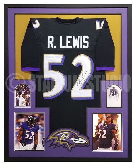 Ray Lewis Autographed Framed Ravens Black Jersey - The Stadium Studio