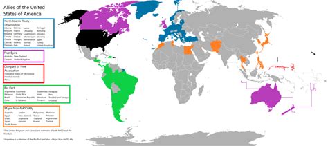 Map : Allies of the United States (Updated) - Infographic.tv - Number ...