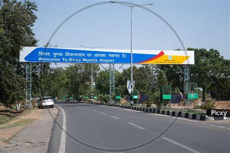 Image of Welcome Boards At Birsa Munda Airport , Ranchi-WK395333-Picxy