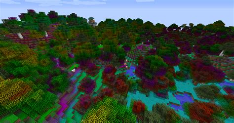 I replaced Minecraft's Foliage and Grass Colormaps with rainbow static ...