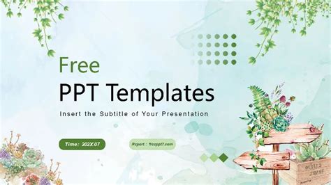 Green Watercolor Style Business PowerPoint Templates & Google Slides