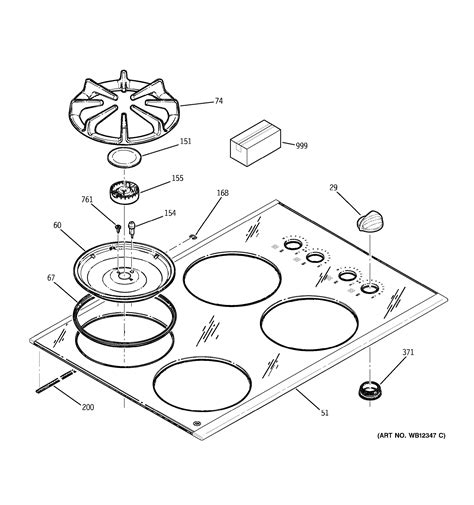 Assembly View for COOKTOP | JGP930SED1SS