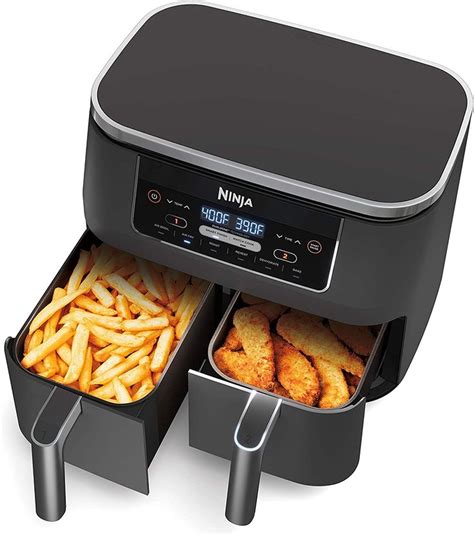 Ninja DZ201 Foodi 8 Quart 6-in-1 DualZone 2-Basket Air Fryer with 2 Independent Frying Baskets ...