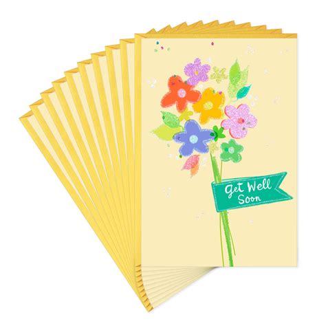 Colorful Flowers Get Well Cards, Pack of 10 - Boxed Cards - Hallmark